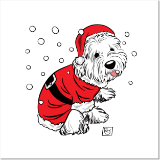 Santa's Little Helper Schnauzer Posters and Art